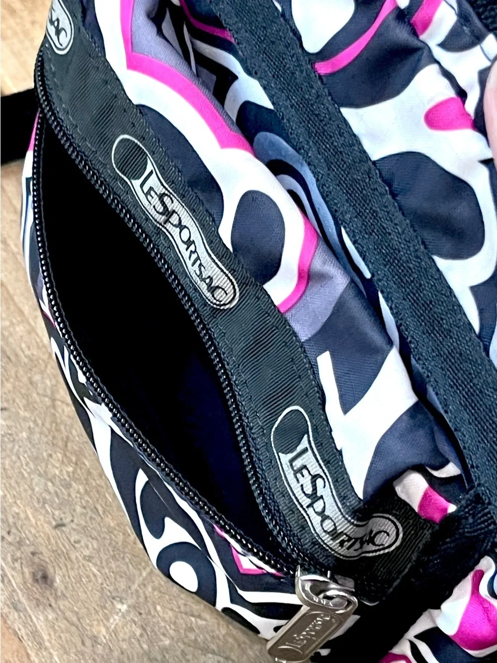 LeSportsac Vintage Funky 70s Abstract Graffiti 3 Zip Crossbody Bag